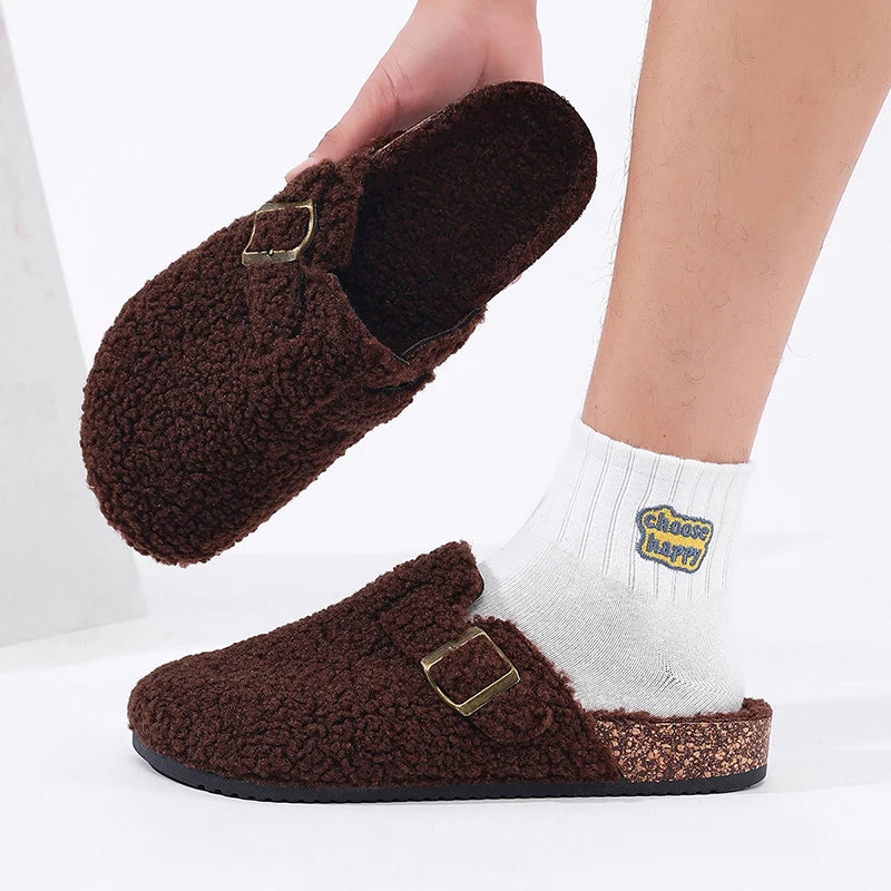 Casual Unisex Winter Indoor Plush Slippers